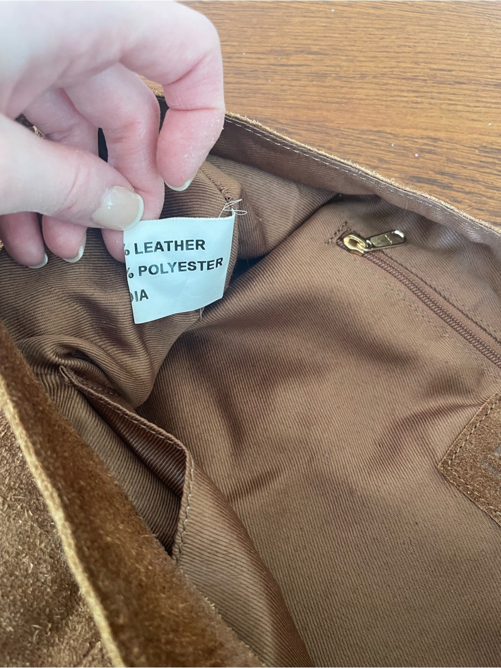 Brown Suede Fringe Hobo Bag - Picture 7 of 9